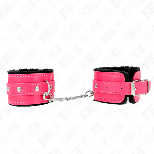 KINK - PREMIUM BLACK LINED WRISTBANDS WITH ADJUSTABLE FUCHSIA STRAP 17-29 CM X 6 CM