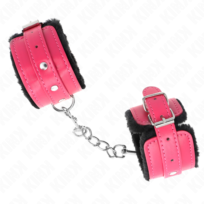 KINK - PREMIUM BLACK LINED WRISTBANDS WITH ADJUSTABLE FUCHSIA STRAP 17-29 CM X 6 CM