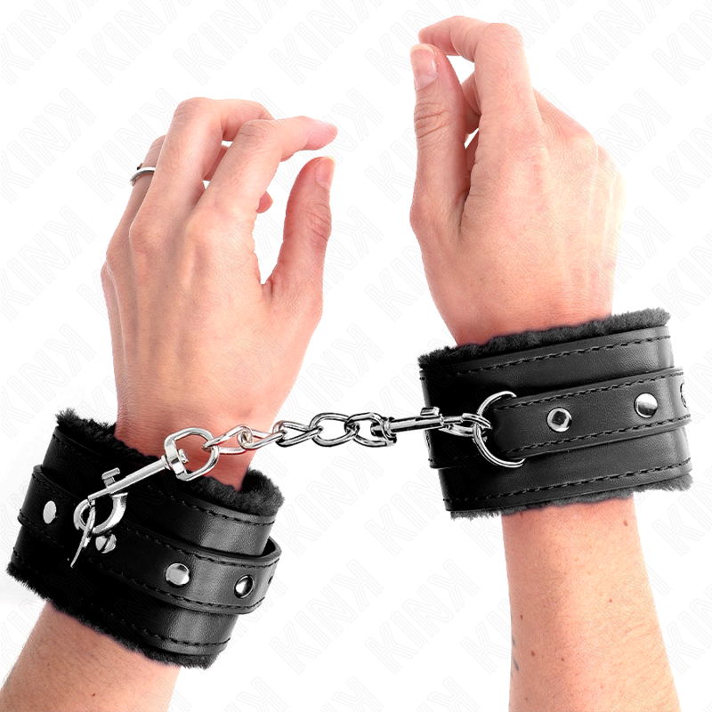 KINK - PREMIUM BLACK LINED WRISTBANDS WITH ADJUSTABLE BLACK STRAP 17-29 CM X 6 CM