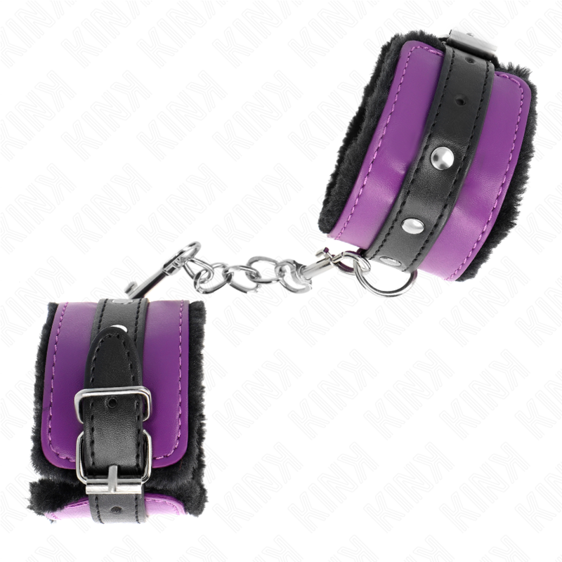 KINK - PREMIUM BLACK LINED WRISTBANDS WITH ADJUSTABLE VIOLET/BLACK STRAP 17-29 CM X 6 CM