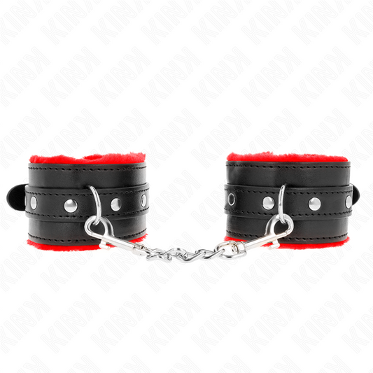 KINK - PREMIUM RED LINED WRISTBANDS WITH ADJUSTABLE BLACK STRAP 17-29 CM X 6 CM