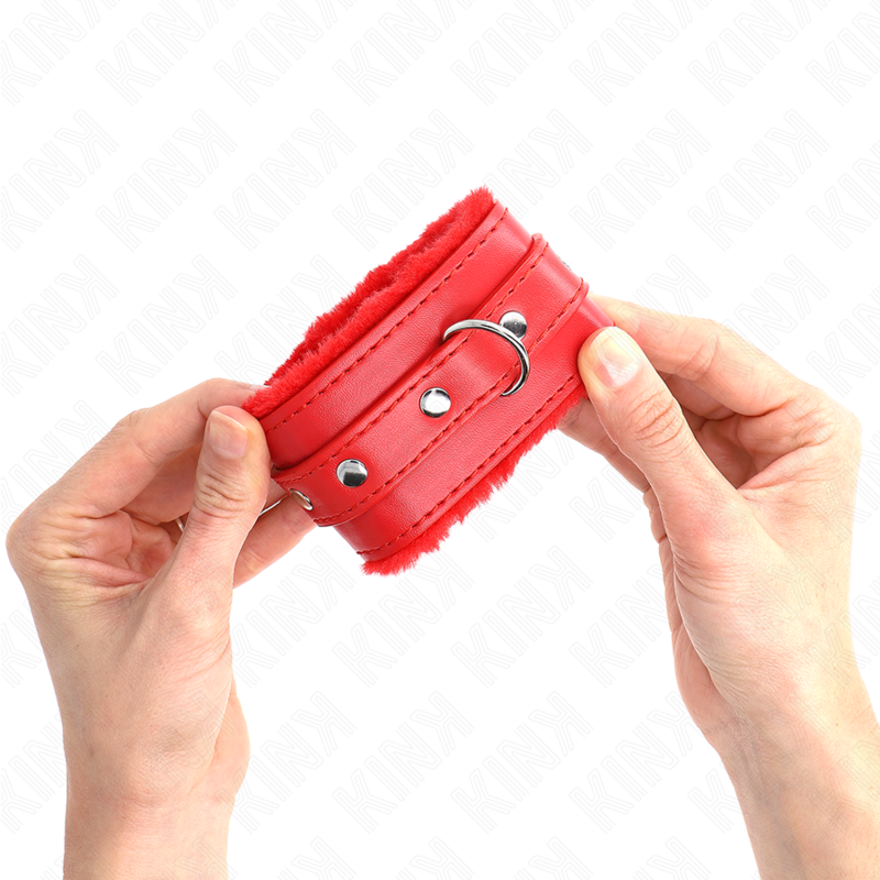 KINK - PREMIUM RED LINED WRISTBANDS WITH ADJUSTABLE RED STRAP 17-29 CM X 6 CM