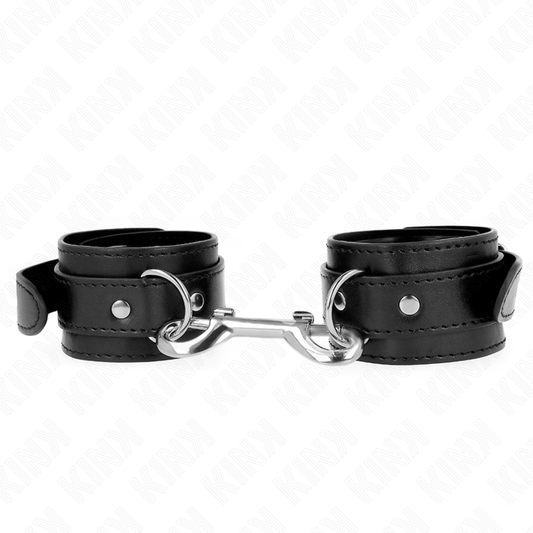 KINK - SIMPLE WRISTBANDS WITH ROW OF RIVETS BLACK ADJUSTABLE 17-28 CM X 5 CM