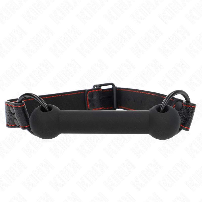 KINK - BONE-SHAPED GAG WITH ADJUSTABLE BLACK LEATHERETTE STRAP 41-57 CM