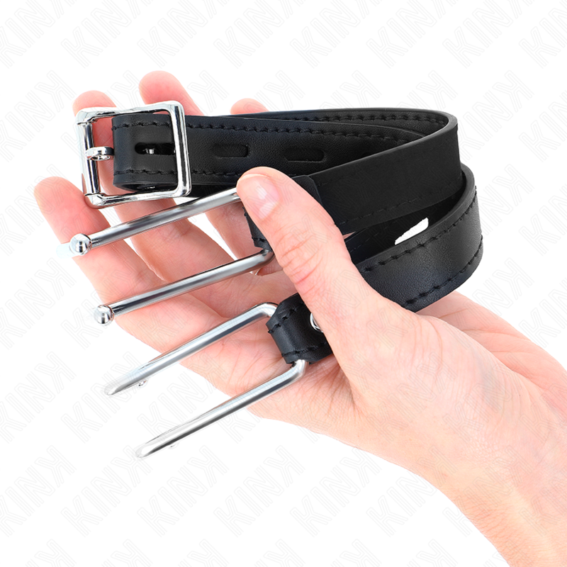 KINK - METAL HOOK GAG 11.5 CM WITH ADJUSTABLE LEATHERETTE STRAP 39-58 CM X 2 CM