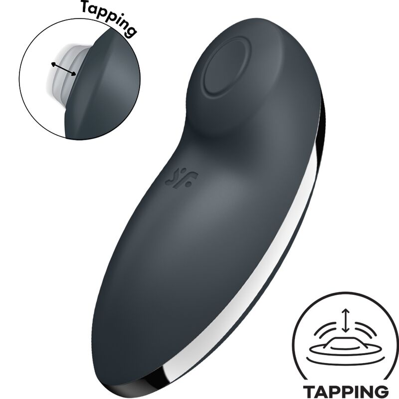 SATISFYER - TAP &amp; CLIMAX 2 VIBRATOR &amp; STIMULATOR GREY