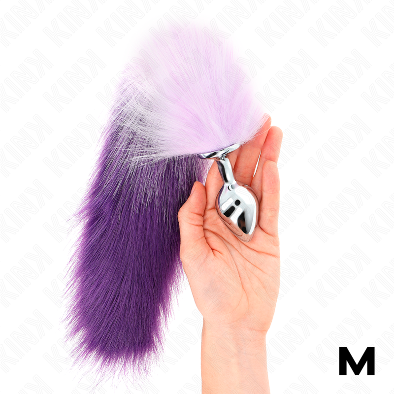 KINK - ANAL PLUG SIZE M 8 X 3.5 CM WITH SYNTHETIC TAIL 40 CM VIOLET