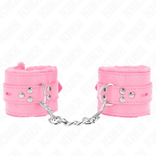 KINK - PINK SQUARE HOLE LINED WRISTBANDS WITH ADJUSTABLE PINK STRAP 17-29 CM X 6 CM