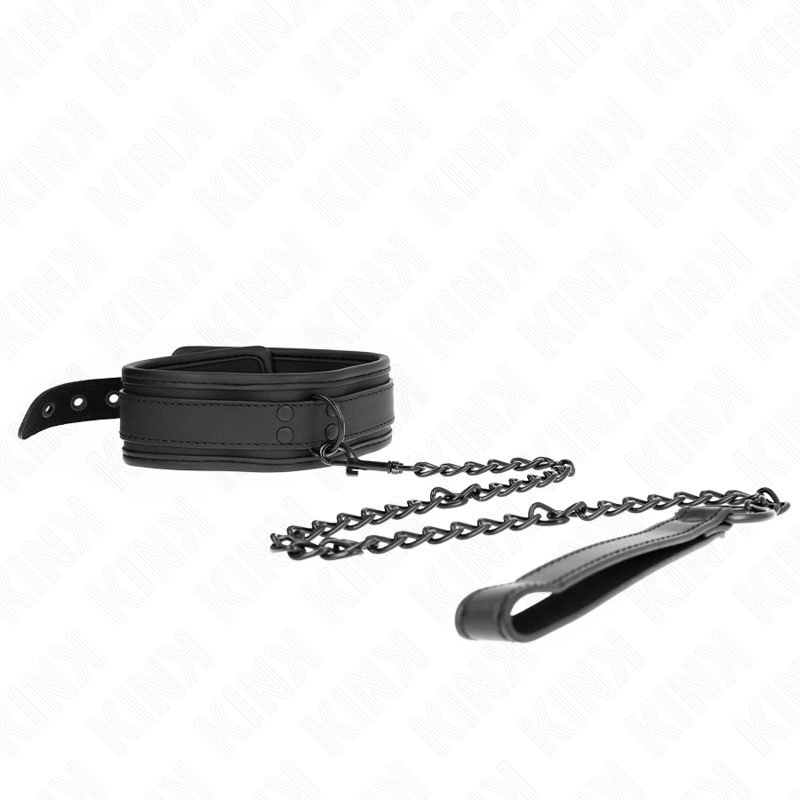 KINK - NECK WITH LEASH 78 CM NEOPRENE BONDAGE MODEL 1 ADJUSTABLE 37.5 X 49.5 CM