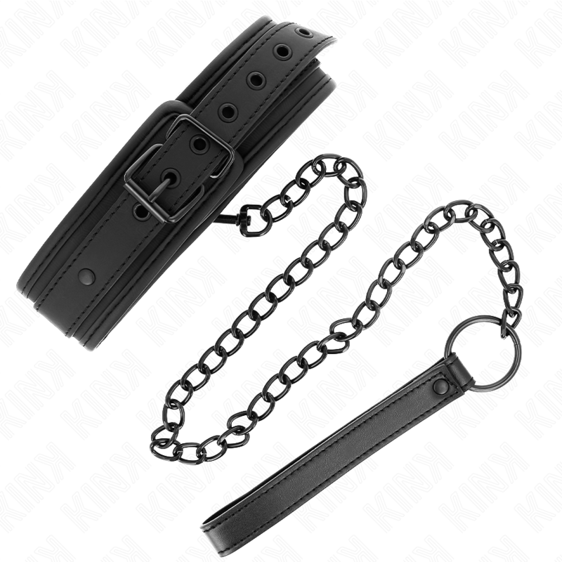 KINK - NECK WITH LEASH 78 CM NEOPRENE BONDAGE MODEL 1 ADJUSTABLE 37.5 X 49.5 CM