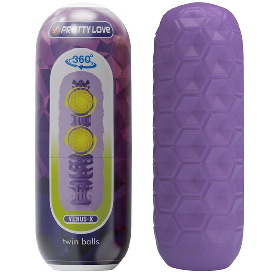 PRETTY LOVE - TWIN BALLS PURPLE MALE MASTURBATOR