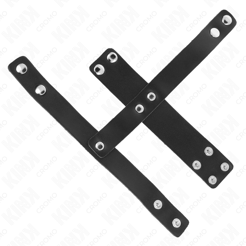KINK - LEATHER COCK CAGE RING WITH ADJUSTABLE BALL DIVIDER