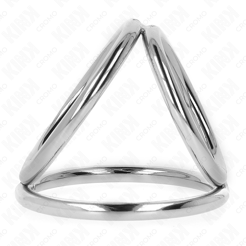 KINK - CHROME METAL TRIPLE PENIS RING 3.8 CM TO 5 CM MODEL 2