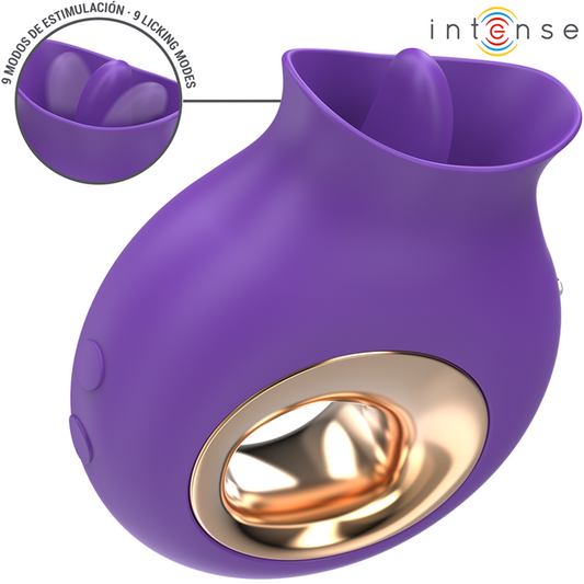 INTENSE - TULI CLITORIS STIMULATOR 9 VIBRATIONS &amp; 9 OSCILLATIONS PURPLE