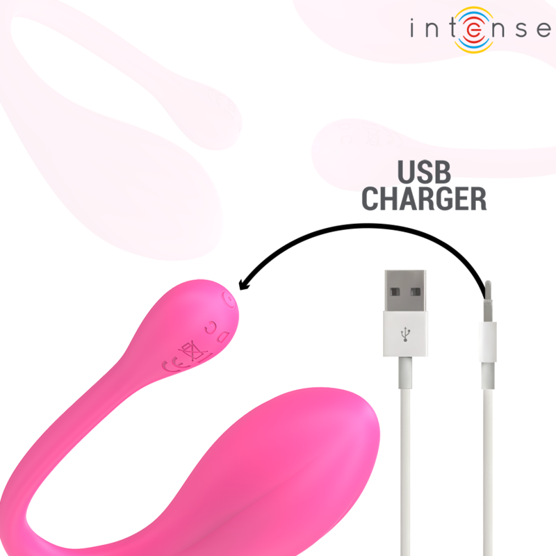 INTENSE - JANICE VIBRATOR U DOUBLE STIMULATION 10 VIBRATIONS PINK REMOTE CONTROL