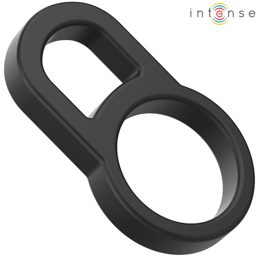 INTENSE - BOBBY DOUBLE COCK RING BLACK SILICONE