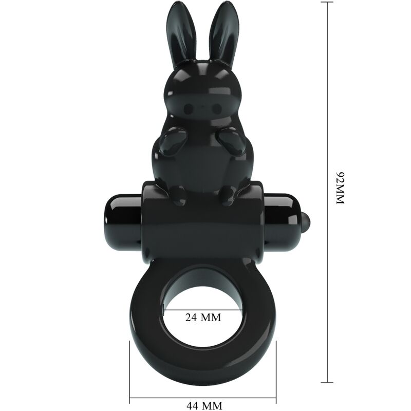 PRETTY LOVE - EXCITING RING RABBIT VIBRATING RING 10 VIBRATIONS BLACK
