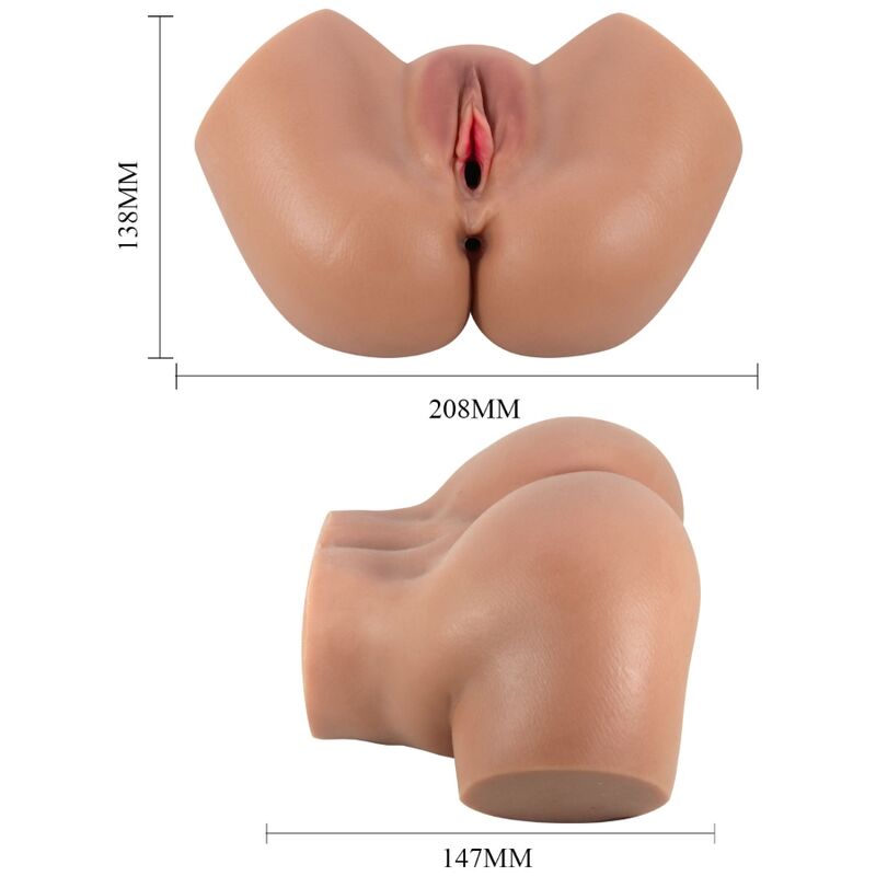 CRAZY BULL - HAILEY BACK VIBRATOR WITH REALISTIC VAGINA AND ANUS MULATTO REMOTE CONTROL