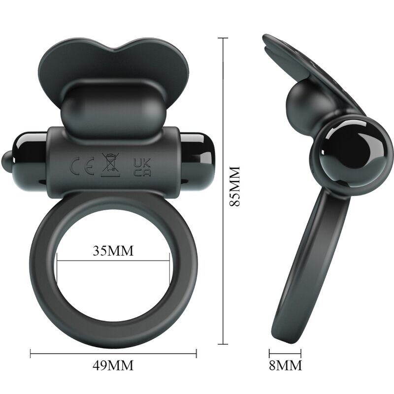 PRETTY LOVE - DEBONAIRE VIBRATING RABBIT RING 10 VIBRATIONS BLACK