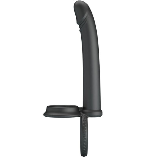 PRETTY LOVE - MOSES DOUBLE COCK RING FOR DONLE PENETRATION BLACK