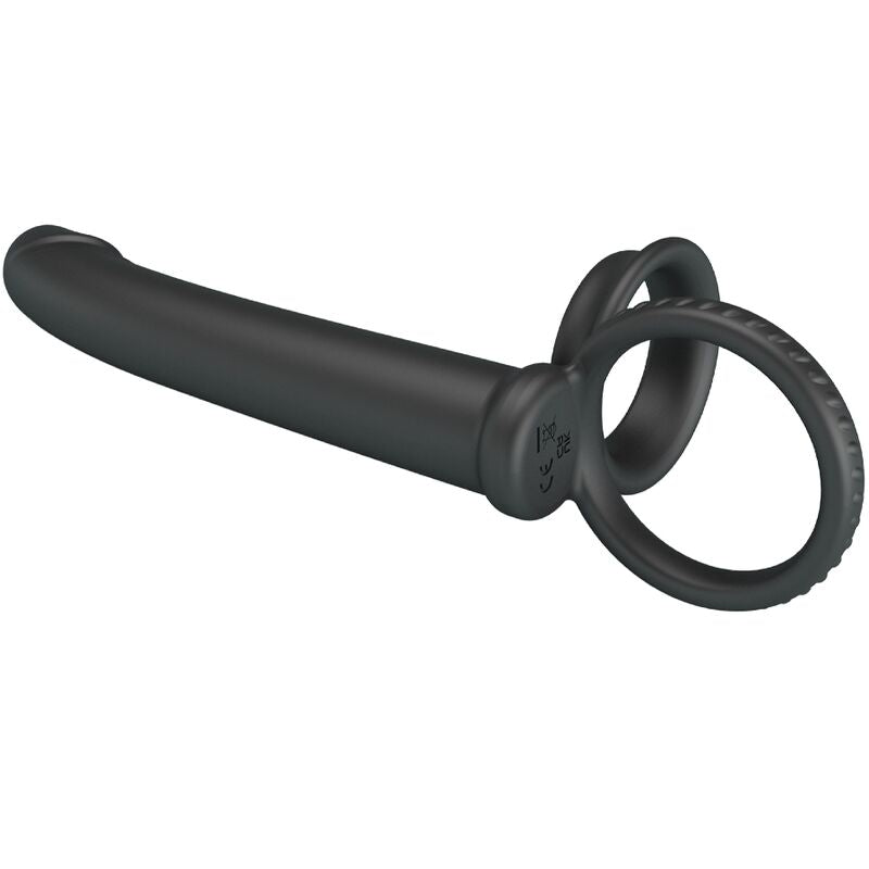 PRETTY LOVE - MOSES DOUBLE COCK RING FOR DONLE PENETRATION BLACK