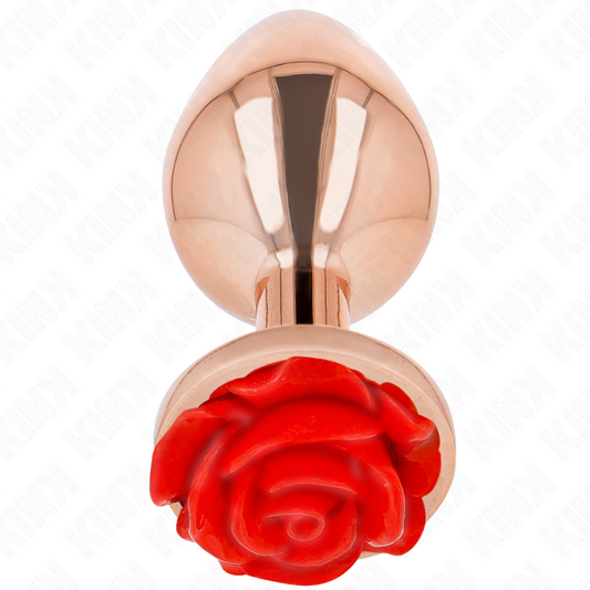 KINK - ROSE GOLD ANAL PLUG RED ROSE L