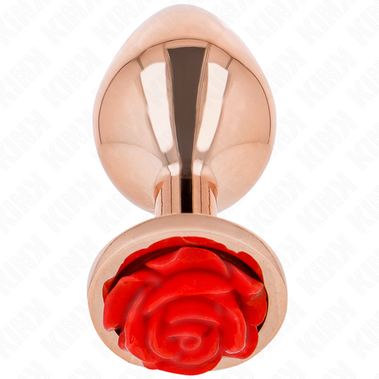 KINK - ROSE GOLD ANAL PLUG RED ROSE S