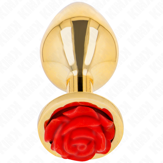 KINK - GOLD ANAL PLUG RED ROSE SIZE S