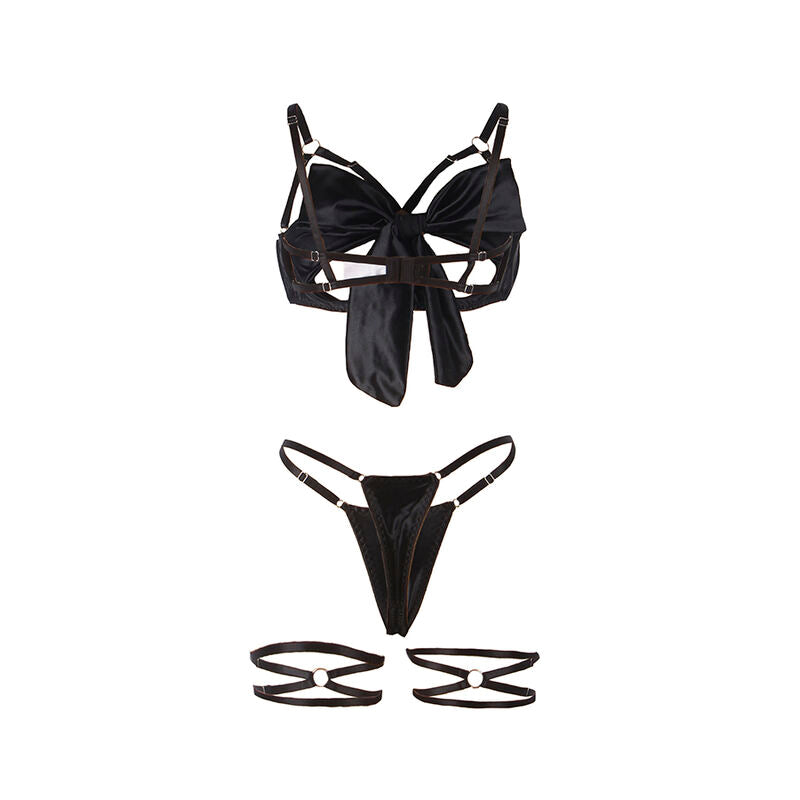 SUBBLIME - 955199 Adjustable Black Bow Bra Set S/M