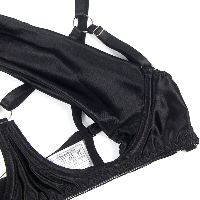 SUBBLIME - 955199 Adjustable Black Bow Bra Set S/M
