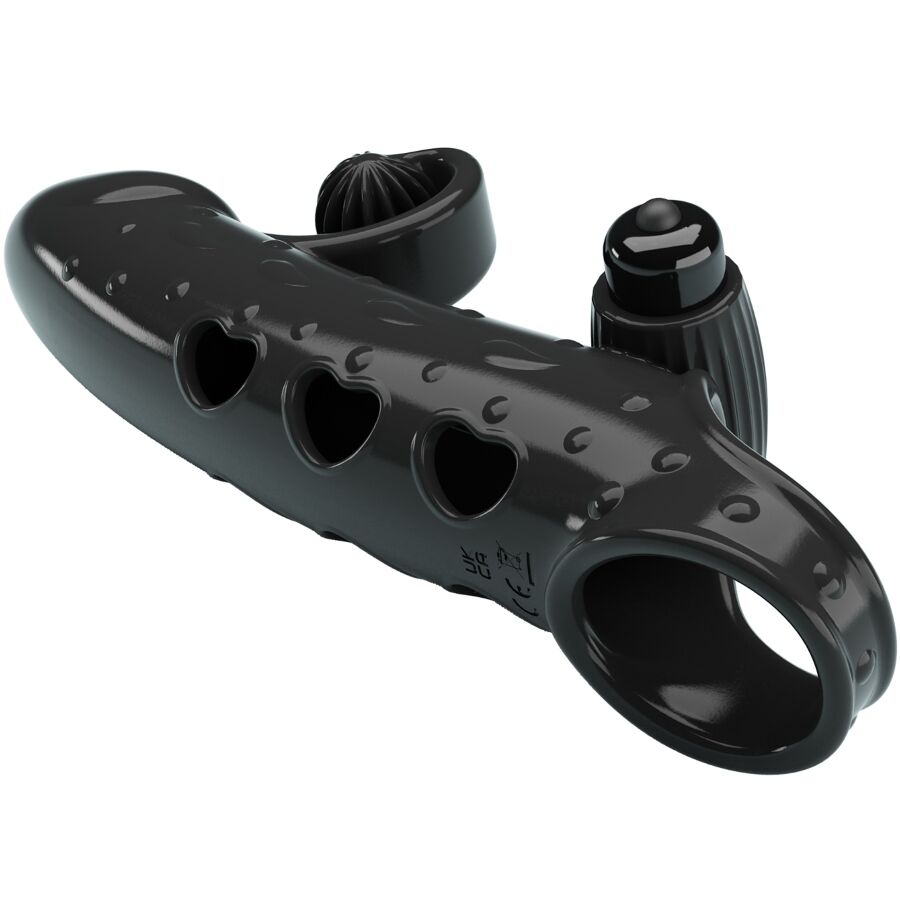 ROMANCE - BLACK VIBRATING PENIS SLEEVE