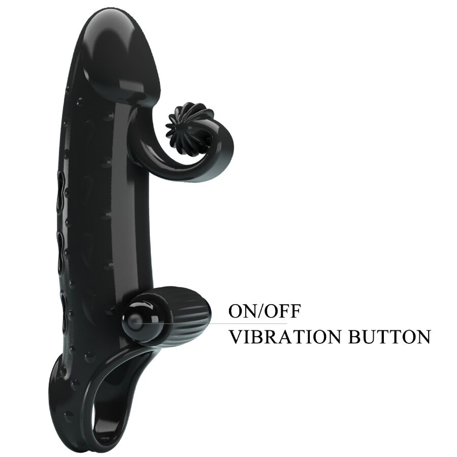 ROMANCE - BLACK VIBRATING PENIS SLEEVE