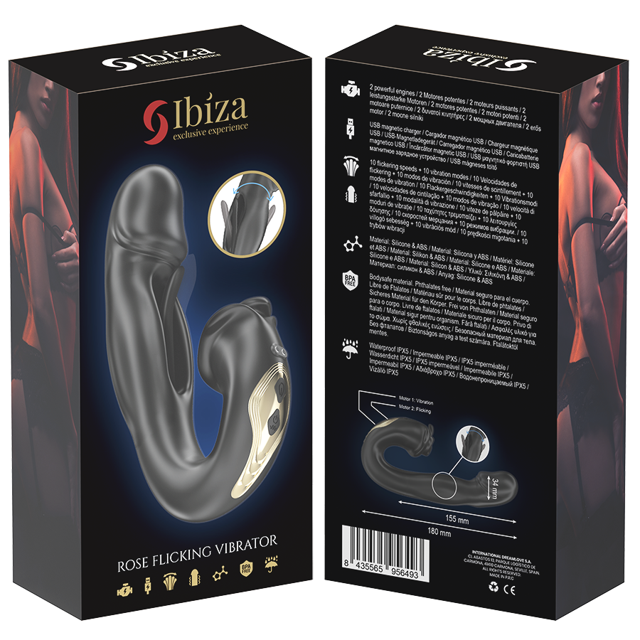 IBIZA - ROSE VIBRADOR EFECTO OSCILANTE Y ESTIMULADOR CLÍTORIS
