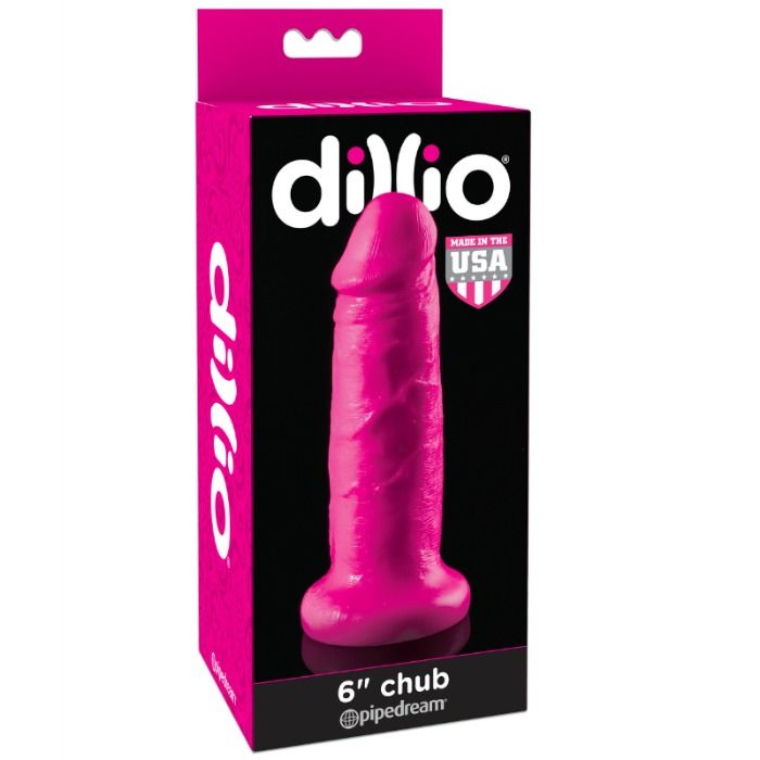 DILLIO - GODE CHUB AVEC VENTOUSE 15,2 CM ROSE