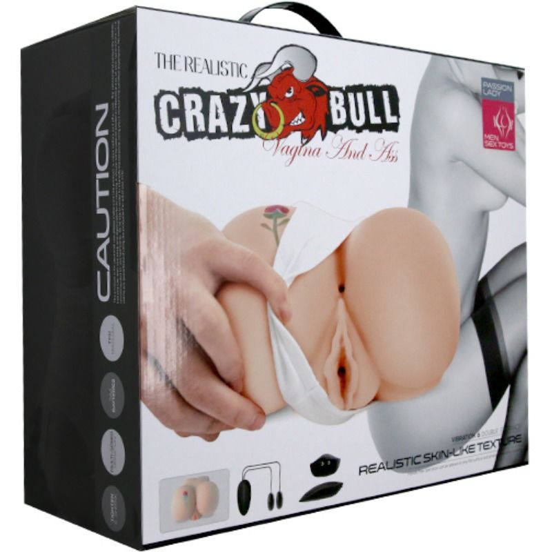 CRAZY BULL - VAGIN ET ANUS TATOUÉS RÉALISTES AVEC VIBRATIONS