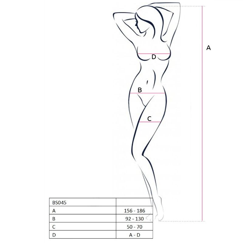 PASSION - BODYSTOCKING FEMME BS045 NOIR TAILLE UNIQUE