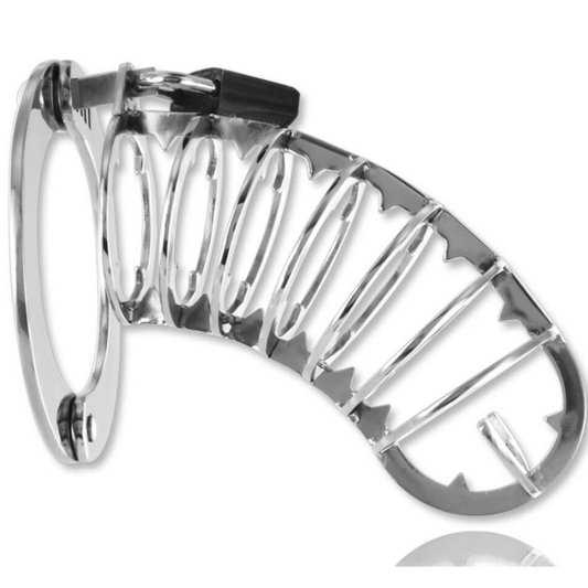 CAGE À PÉNIS EN MÉTAL DUR AVEC VERROUILLAGE DE SÉCURITÉ 14 CM