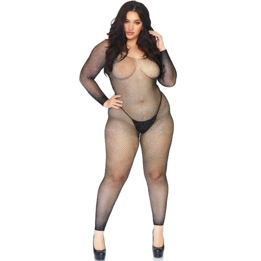 LEG AVENUE - BODYSTOCKING EN RÉSILLE AVEC SCINTILLANTS 1X-2X