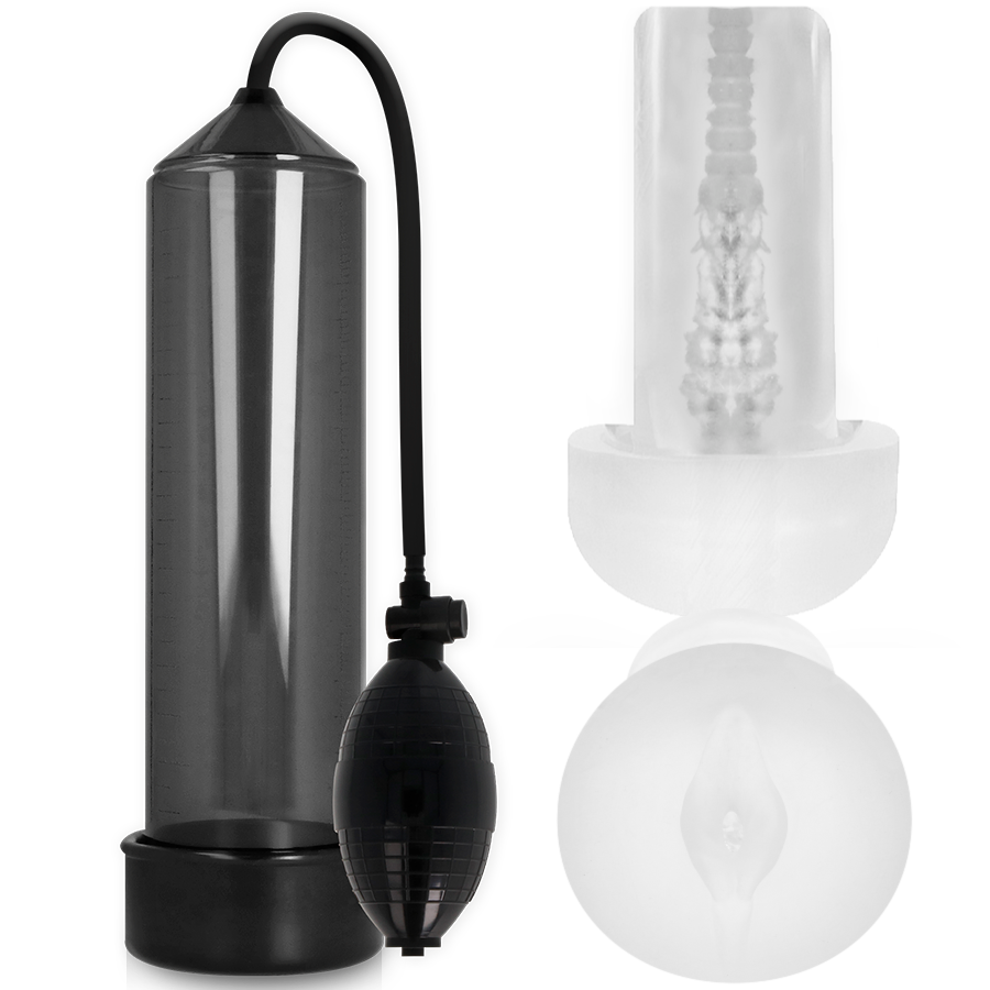 PUMP ADDICTED - RX3 BLACK ERECTION PUMP WITH MASTURBATOR