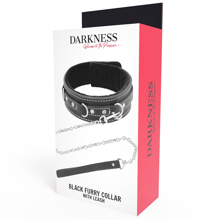 DARKNESS - HIGH QUALITY LEATHER COLLAR WITH STRAP