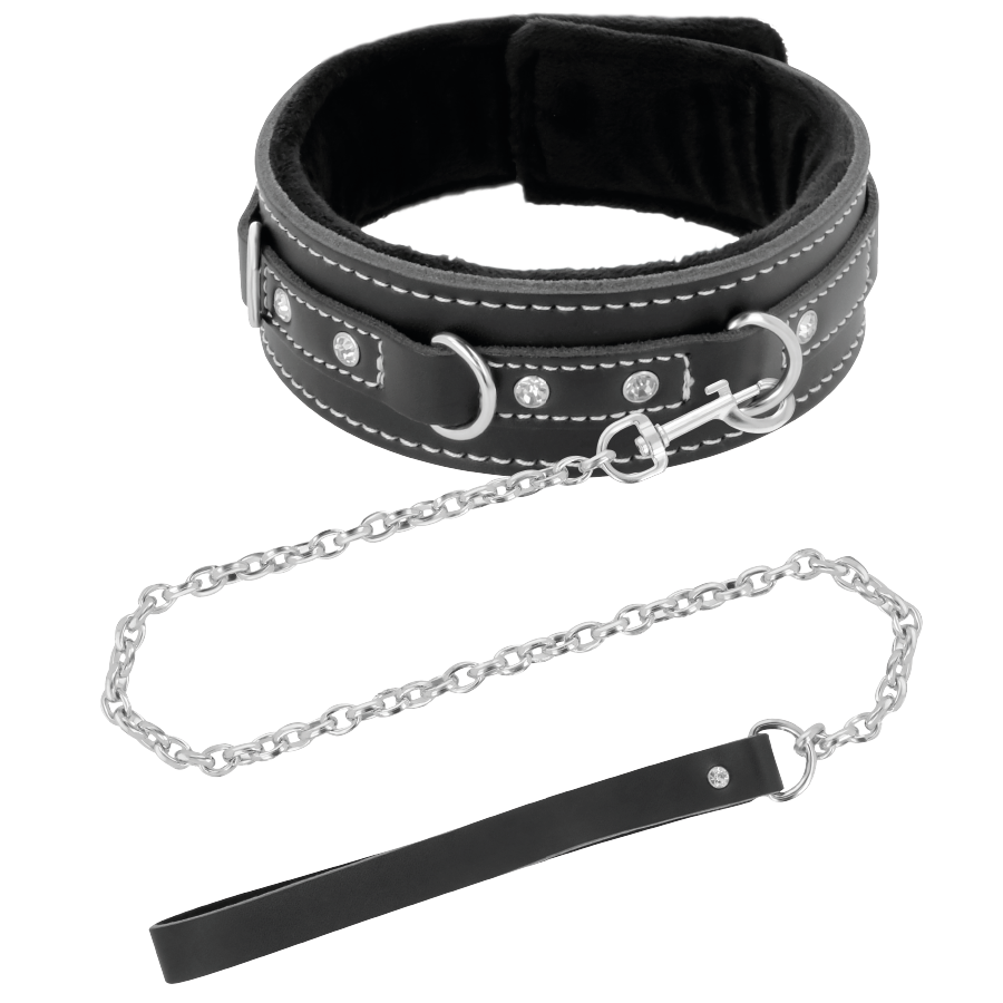 DARKNESS - HIGH QUALITY LEATHER COLLAR WITH STRAP