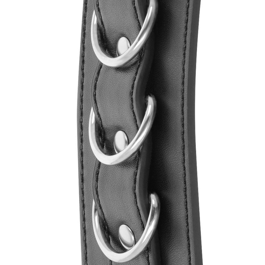DARKNESS - ADJUSTABLE LEATHER ANKLE CUFFS BLACK