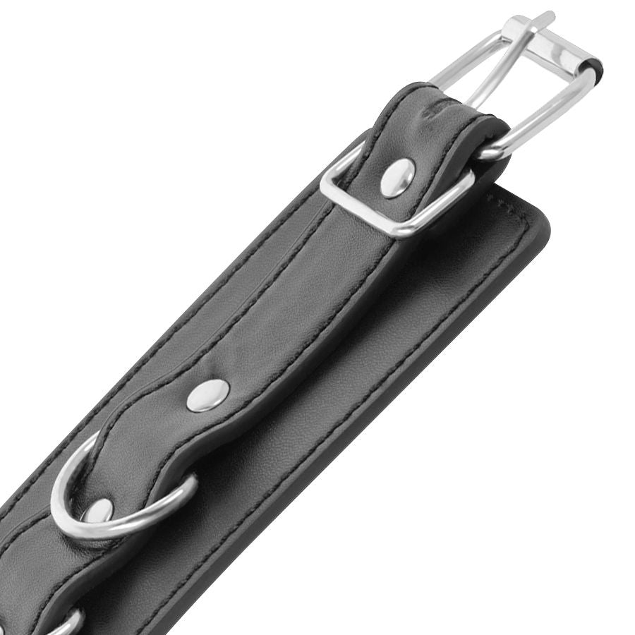 DARKNESS - ADJUSTABLE LEATHER ANKLE CUFFS BLACK