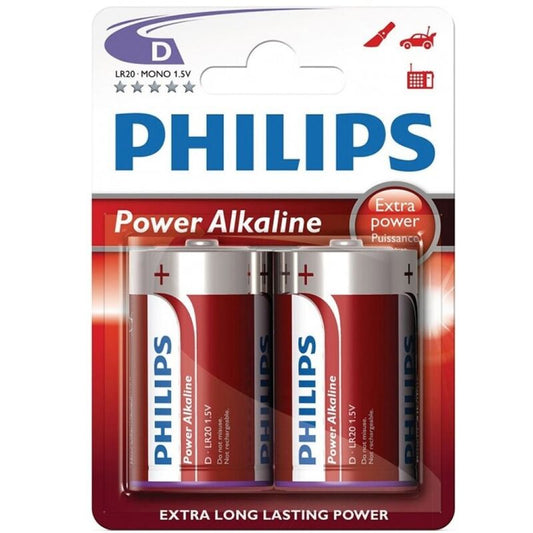 PHILIPS - PILE ALCALINE POWER D LR20 BLISTER*2