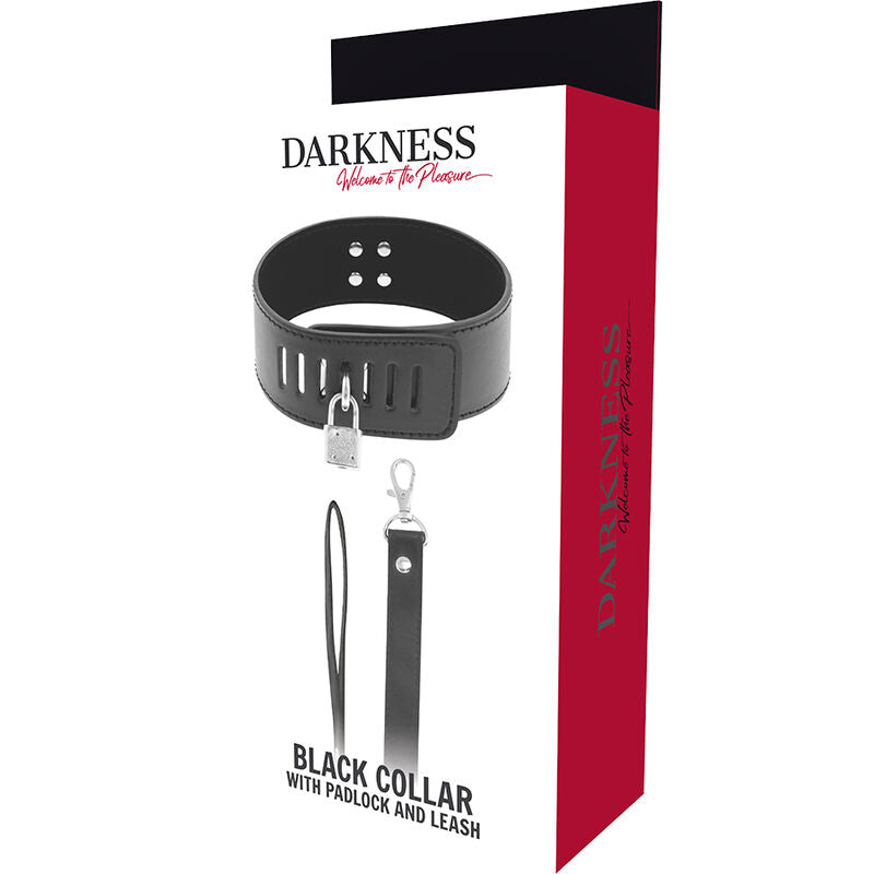 DARKNESS - BDSM COLLAR WITH BLACK PADLOCK