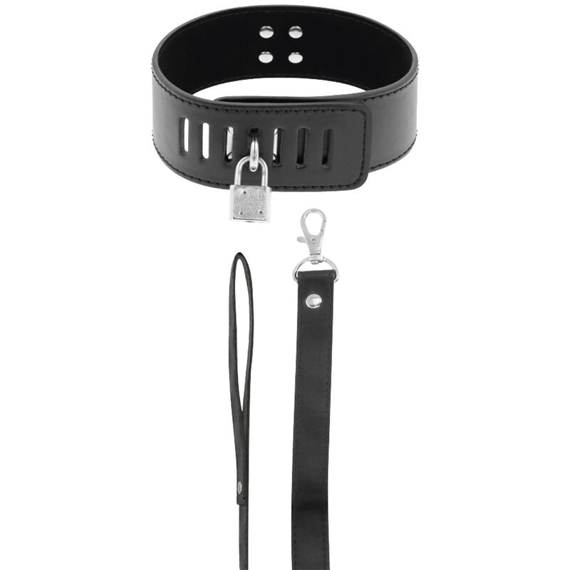 DARKNESS - BDSM COLLAR WITH BLACK PADLOCK