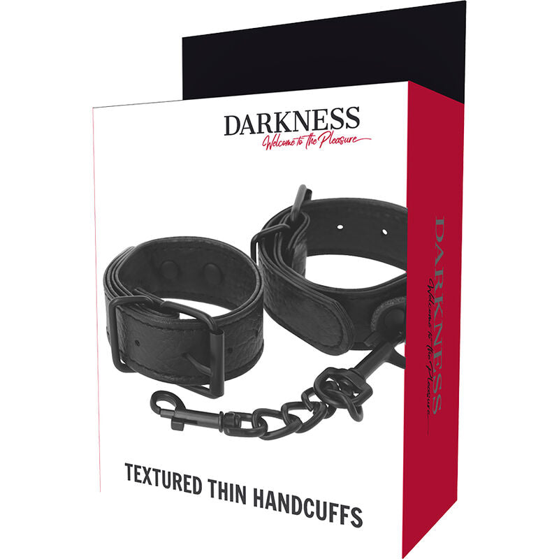 DARKNESS - THIN WIDTH TEXTURED HANDCUFFS