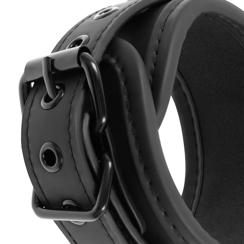 FETISH SUBMISSIVE - OPEN LEGS POSITION WITH NON-PRENE LINED HANDCUFFS