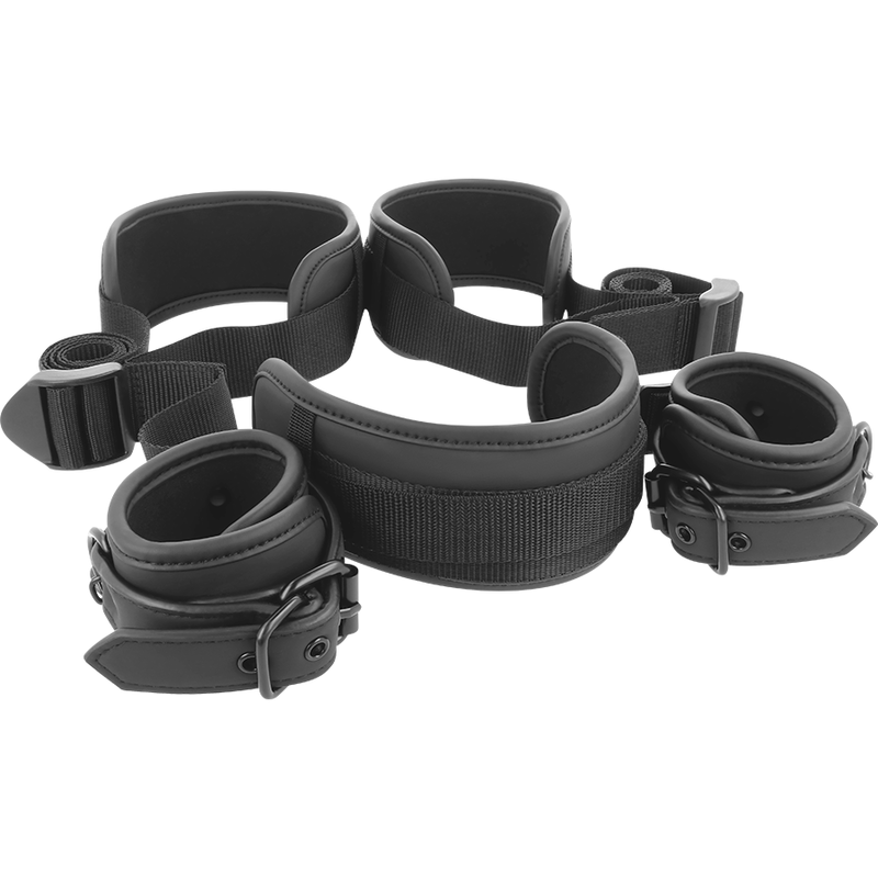 FETISH SUBMISSIVE - OPEN LEGS POSITION WITH NON-PRENE LINED HANDCUFFS