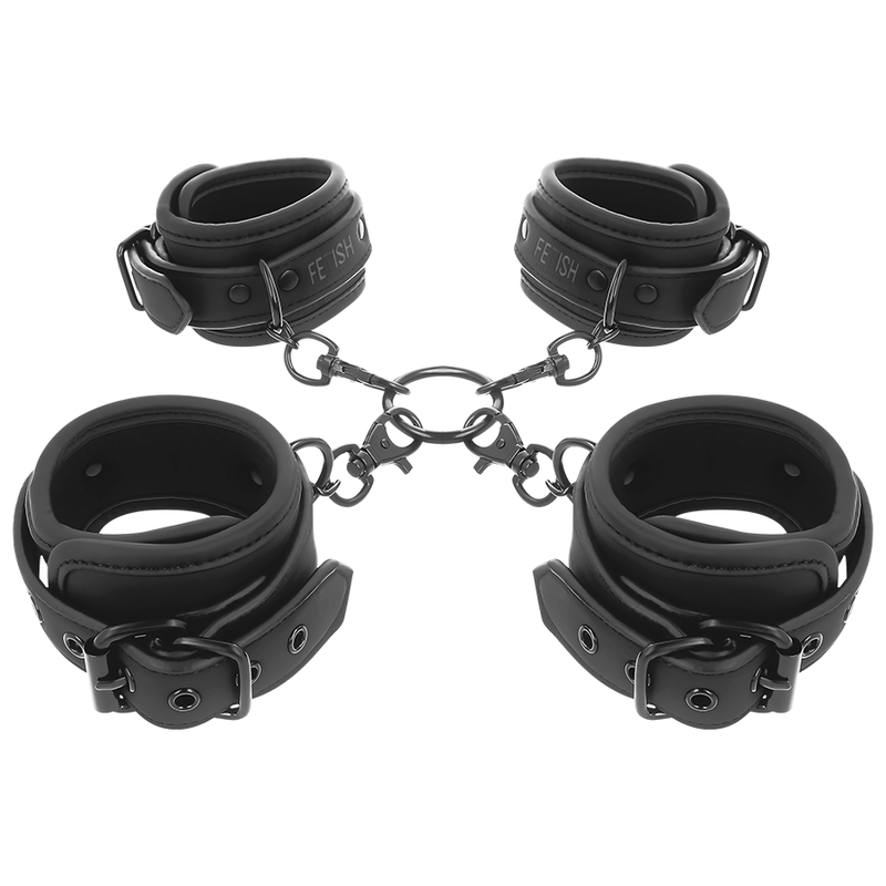 FETISH SUBMISSIVE - HANDS AND ANKLE CUFFS SET WITH NOPRENE LINING